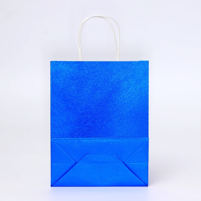 Пакет подарочный бумажный с глиттером синий, 21 х 11 х 27 см Пакет подарочный бумажный с глиттером синий, 21 х 11 х 27 см
