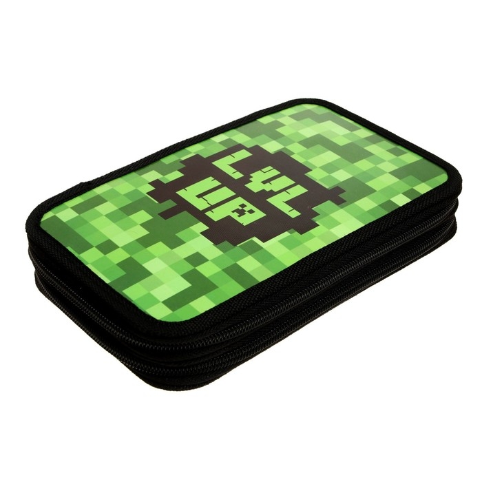 Пенал 2 секции, 125 х 205 х 40 мм, Calligrata 30П26/2  Пенал 2 секции, 125 х 205 х 40 мм, Calligrata 30П26/2 "Пиксели", ламинированный картон