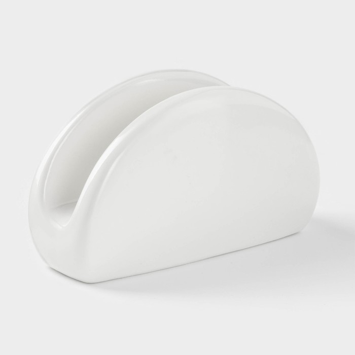 Салфетница керамическая «Классика», 12×4,5×7 см, цвет белый Салфетница керамическая «Классика», 12×4,5×7 см, цвет белый