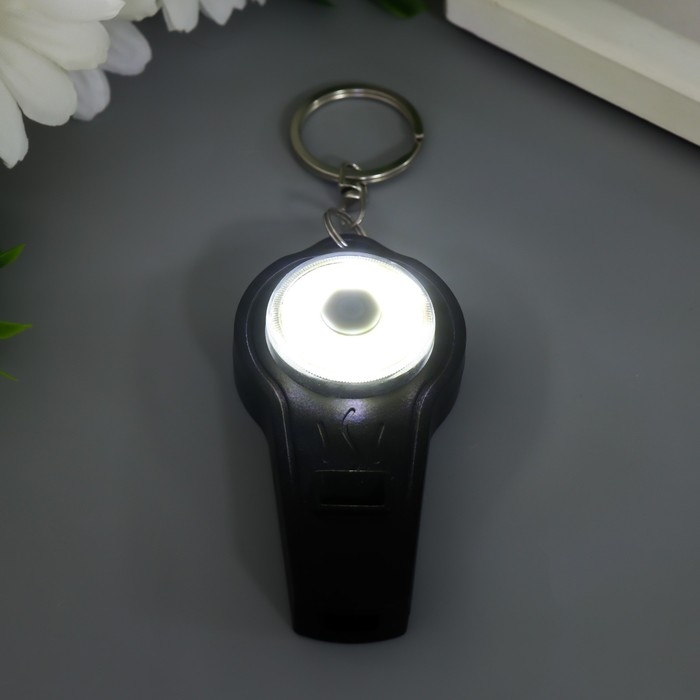 Фонарик свет+свисток на кольце Фонарик свет+свисток на кольце "Стиль" 2 режима, 6 диодов МИКС 7,5х3,7х1,5 см
