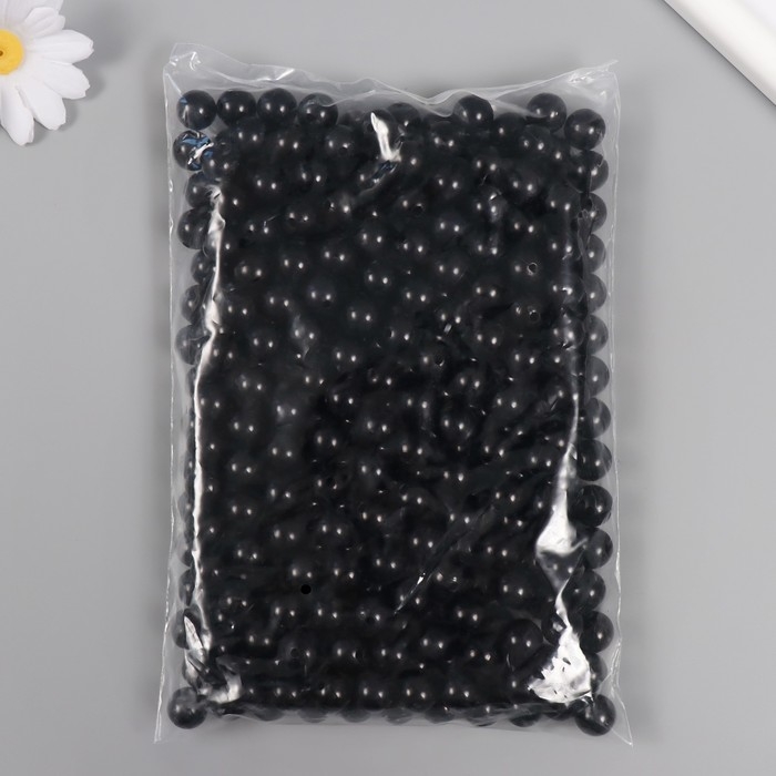 Набор бусин "Жемчуг" d 12 мм, 250 гр, чёрный