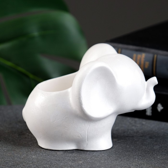 Фигурное кашпо  Фигурное кашпо "Слоненок" перламутр, 12х9х8см