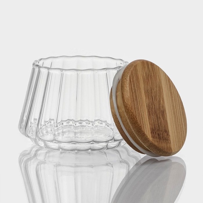 Банки стеклянные для хранения сыпучих продуктов BellaTenero «Эко», 3 предмета, 14×22,5 см, с бамбуковой крышкой