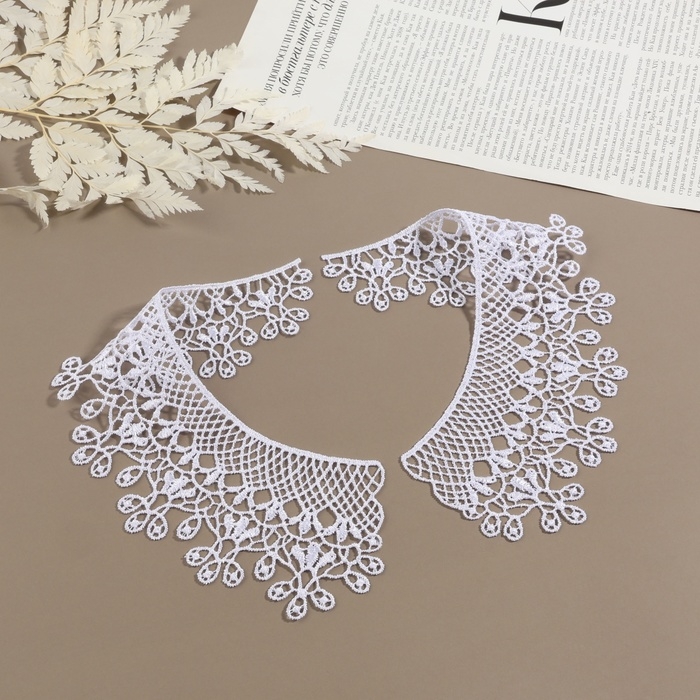 Воротник гипюровый, 25 × 7 см, цвет белый Воротник гипюровый, 25 × 7 см, цвет белый