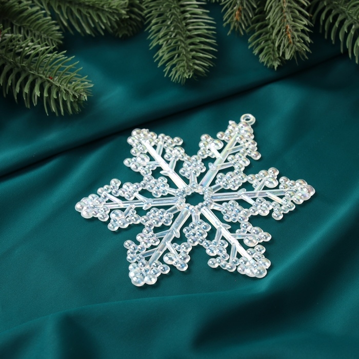 Украшение ёлочное Украшение ёлочное "Снежинка бусинки" (набор 2 шт) 12х10 см, прозрачный перламутр