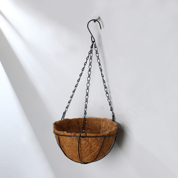 Кашпо подвесное, d = 20 см, с кокосовым вкладышем, «Полусфера» Кашпо подвесное, d = 20 см, с кокосовым вкладышем, «Полусфера»
