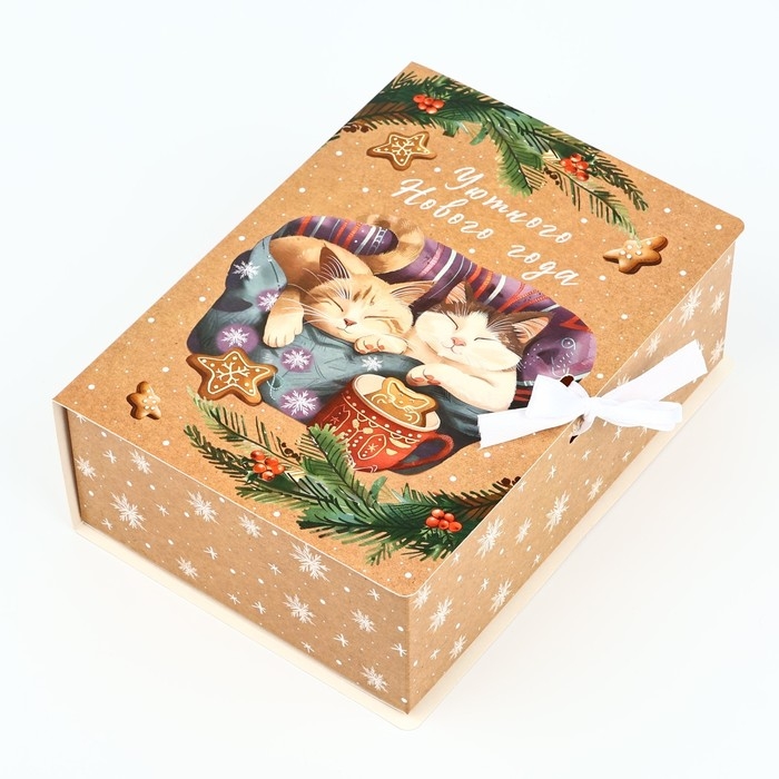 Складная новогодняя коробка-книга «Уютного Нового года», 21 х 15 х 7 см, Новый год Складная новогодняя коробка-книга «Уютного Нового года», 21 х 15 х 7 см, Новый год