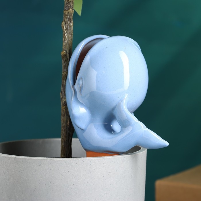 Ороситель  Ороситель "Кит" для комнатных и садовых растений Кунгурская керамика, 0.2 л, 19 см, синий