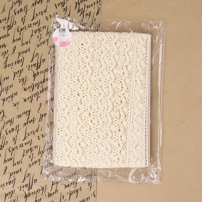 Кружево вязаное, 28 мм × 10 ± 1 м, цвет бежевый Кружево вязаное, 28 мм × 10 ± 1 м, цвет бежевый