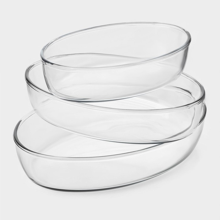 Набор форм из жаропрочного стекла для запекания Borcam, 3 предмета: 1,5 л, 2,3 л, 3,2 л Набор форм из жаропрочного стекла для запекания Borcam, 3 предмета: 1,5 л, 2,3 л, 3,2 л
