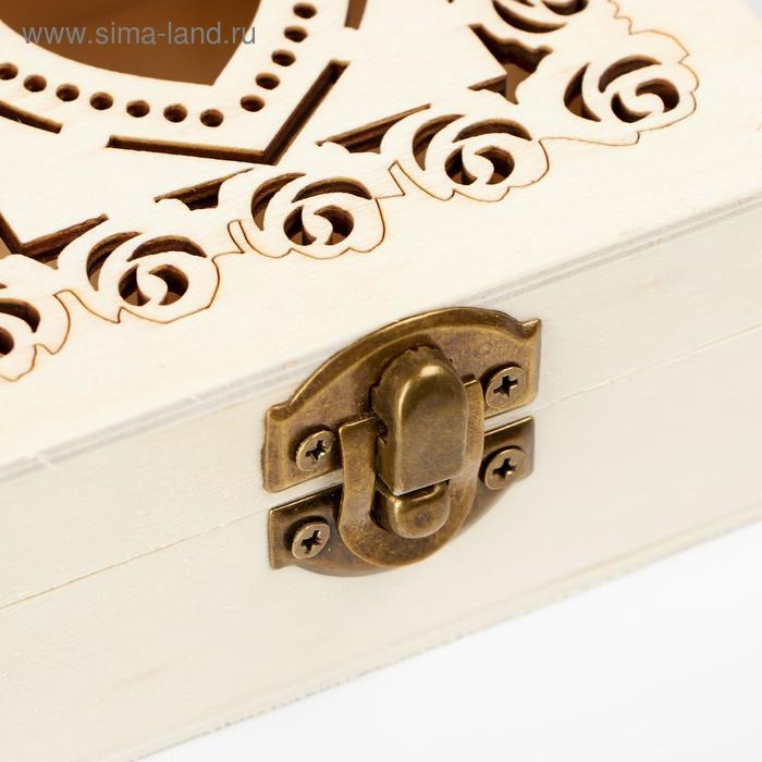 Шкатулка дерево под роспись  Шкатулка дерево под роспись "Сердце и розы" 5х10х10 см