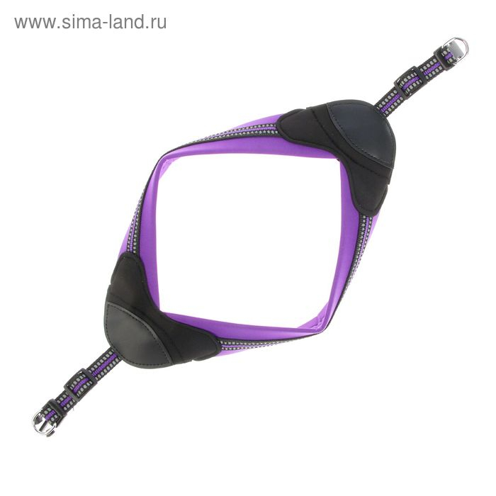 Шлейка супермягкая со светоотражающей прошивкой, обхват 48-54 см, фиолетовая Шлейка супермягкая со светоотражающей прошивкой, обхват 48-54 см, фиолетовая