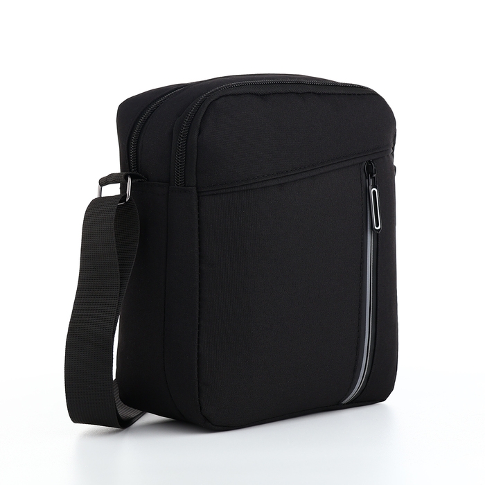 Сумка мужская на молниях, наружный карман, цвет чёрный Сумка мужская на молниях, наружный карман, цвет чёрный