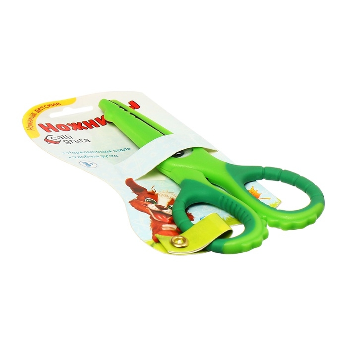 Ножницы 13,5см прорезиненные ручки, закругленные концы лезвий, Крокодил зеленый CALLIGRATA 1058294 Ножницы 13,5см прорезиненные ручки, закругленные концы лезвий, Крокодил зеленый CALLIGRATA 1058294