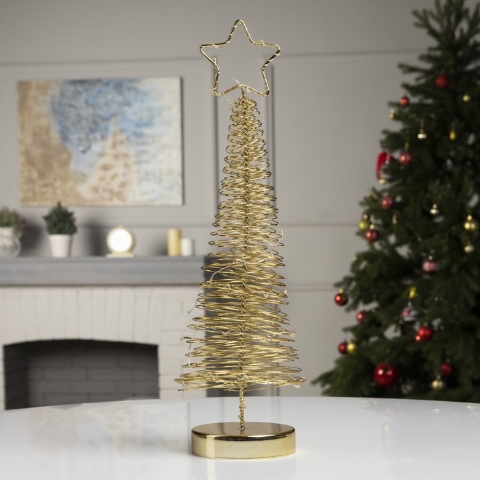 Светодиодная фигура «Ёлка плетёная» 11 × 46 × 11 см, металл, батарейки АААх3 (не в комплекте), свечение тёплое белое Светодиодная фигура «Ёлка плетёная» 11 × 46 × 11 см, металл, батарейки АААх3 (не в комплекте), свечение тёплое белое