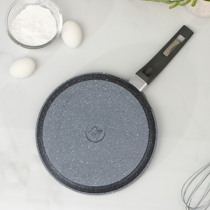 Сковорода блинная «Гранит», d=24 см, пластиковая ручка, антипригарное покрытие, цвет серый Сковорода блинная «Гранит», d=24 см, пластиковая ручка, антипригарное покрытие, цвет серый