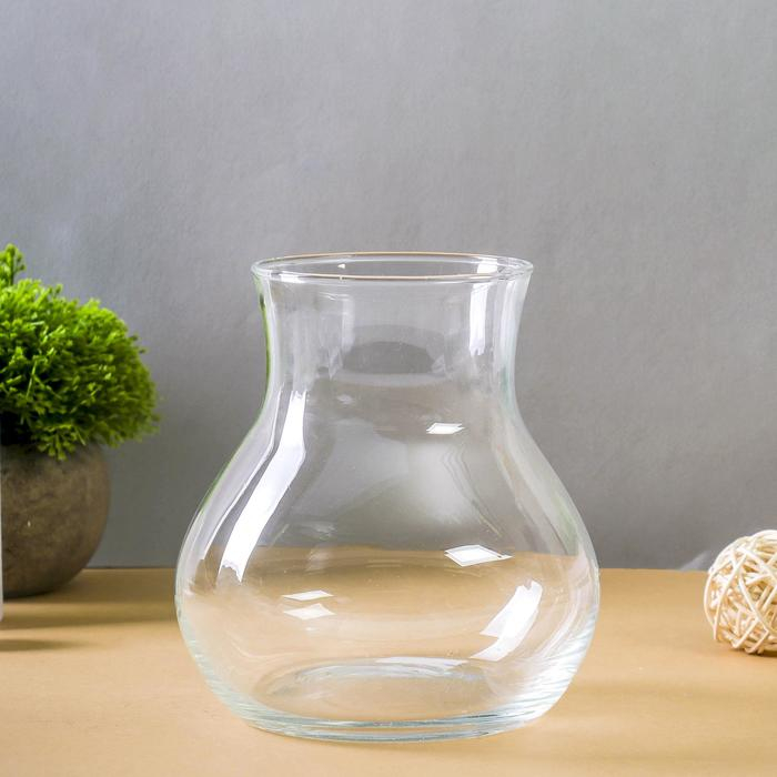 Ваза Ваза "Виталина-3" d=9см, H=15,5х14 см, V=1,2л 1595 прозрачная