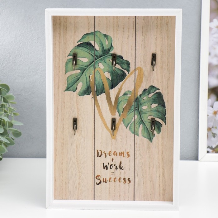 Крючки декоративные дерево Крючки декоративные дерево "Пальмовые листья и сердце" 30х20,2х3 см