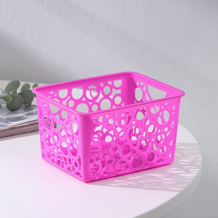 Корзина для хранения Доляна «Круги», пластик, 11,5×14×8 см, цвет МИКС Корзина для хранения Доляна «Круги», пластик, 11,5×14×8 см, цвет МИКС