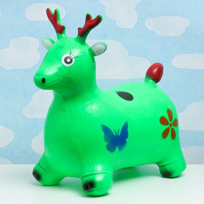 Игрушка - прыгун детская Игрушка - прыгун детская "Олень" резиновая надувная, 50х27см, зеленый