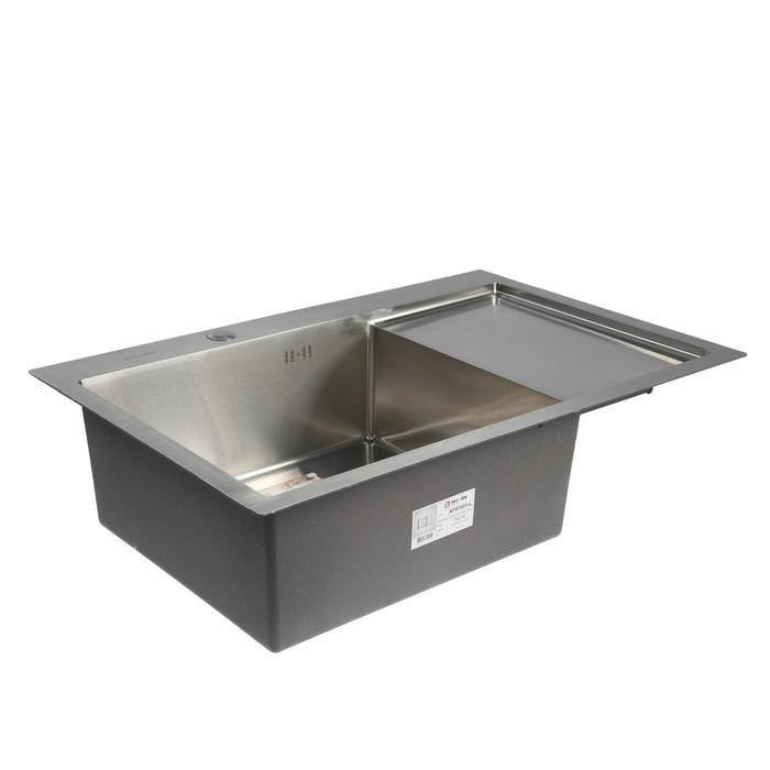 Мойка кухонная AFLORN AF97851-L, врезная, левая, S=3,0 и 0,8 мм, 78х51х22 см, сифон, сатин Мойка кухонная AFLORN AF97851-L, врезная, левая, S=3,0 и 0,8 мм, 78х51х22 см, сифон, сатин