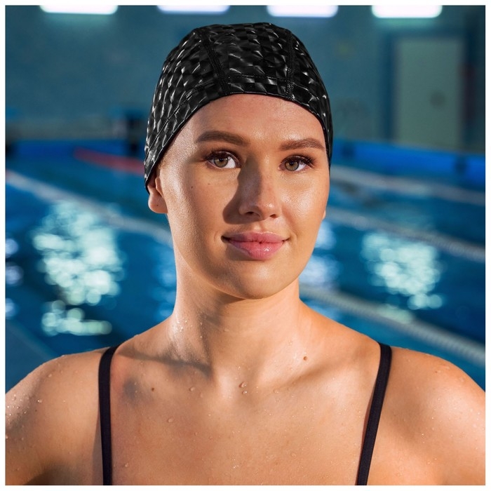 Шапочка для плавания взрослая ONLYTOP, тканевая, обхват 54-60 см Шапочка для плавания взрослая ONLYTOP, тканевая, обхват 54-60 см