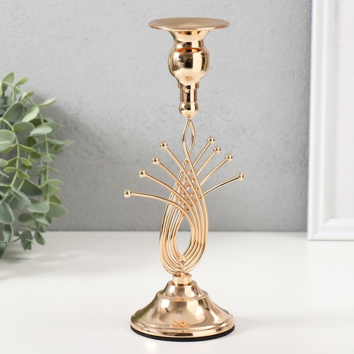 Подсвечник металл на 1 свечу  Подсвечник металл на 1 свечу "Золотое сечение" d=2-6 см 8х8х23 см