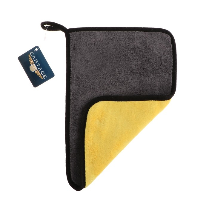 Тряпка для автомобиля CARTAGE, микрофибра, 800 г/м², 30×20 cм, желто-серая Тряпка для автомобиля CARTAGE, микрофибра, 800 г/м², 30×20 cм, желто-серая