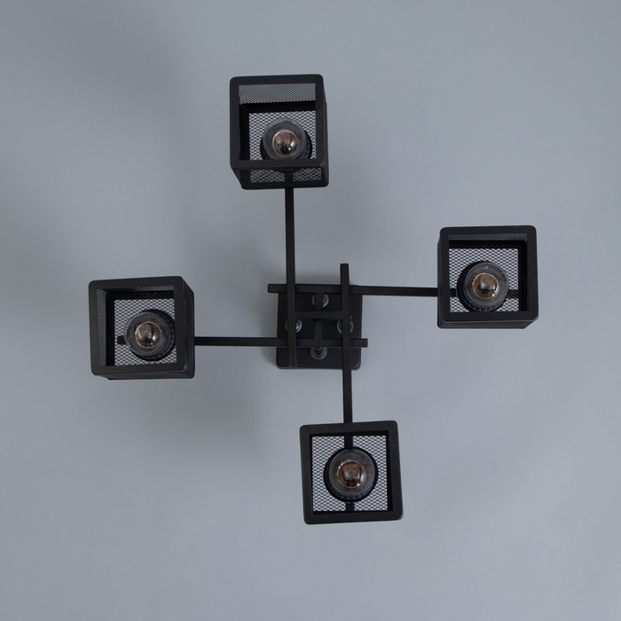 Люстра Люстра "Куб" 4х60Вт Е27 Чёрный 38,5х38,5х27см