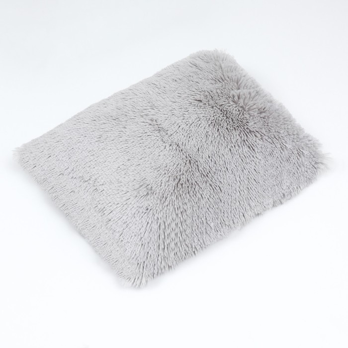 Лежанка   Лежанка  "Пухлик", с мехом, 58 х 46 х 16 см, серая со звёздами