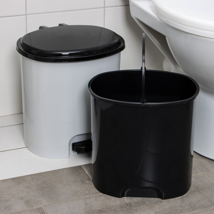 Ведро с педалью, 12 л, цвет светло-серый Ведро с педалью, 12 л, цвет светло-серый