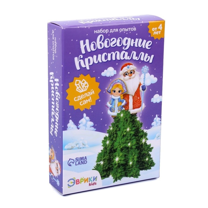 Набор для опытов «Новогодние кристаллы», Дед Мороз и снегурочка Набор для опытов «Новогодние кристаллы», Дед Мороз и снегурочка