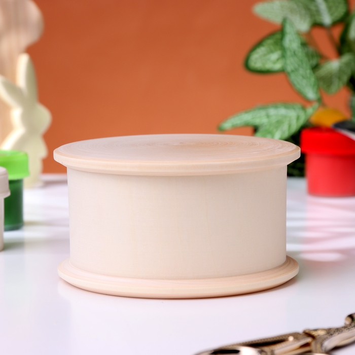 Заготовка для творчества Шкатулка с кантом, 5 х d9,5 см Заготовка для творчества Шкатулка с кантом, 5 х d9,5 см