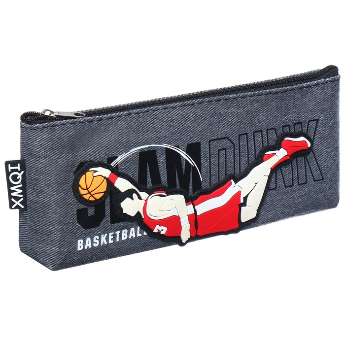 Пенал школьный на молнии Пенал школьный на молнии "Баскетбол", микс