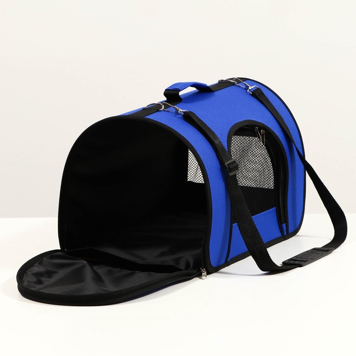 Сумка - переноска для животных, 2 входа, 46 х 28,5 х 30 см, синяя Сумка - переноска для животных, 2 входа, 46 х 28,5 х 30 см, синяя