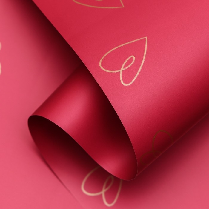 Пленка для цветов 57см x10м, красный, 65 микрон Пленка для цветов 57см x10м, красный, 65 микрон