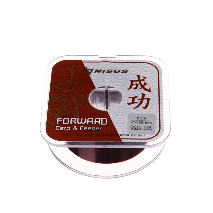 Леска NISUS FORWARD Carp & Feeder, диаметр 0.261 мм, тест 5.6 кг, 100 м, коричневая Леска NISUS FORWARD Carp & Feeder, диаметр 0.261 мм, тест 5.6 кг, 100 м, коричневая