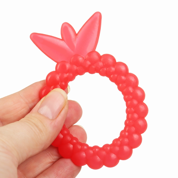 Прорезыватель силиконовый «Клубничка», цвет МИКС, КНОПА Прорезыватель силиконовый «Клубничка», цвет МИКС, КНОПА