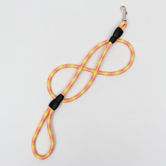 Поводок круглый Поводок круглый "Волна", 120 х 1 см, салатово-розовый неон