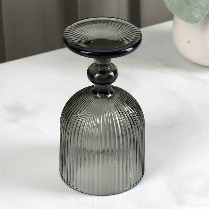 Бокал для вина стеклянный Magistro «Грани», 250 мл, 8×14,5 см, цвет графит Бокал для вина стеклянный Magistro «Грани», 250 мл, 8×14,5 см, цвет графит