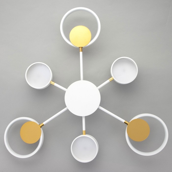 Люстра с ПДУ 2301/6WT LED 120Вт 3000-6000К белый 75х75х8 см BayerLux