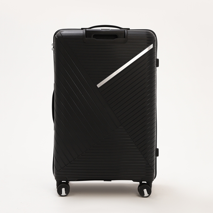 Чемодан большой 100 л (L), отдел на молнии, кодовый замок, 4 колеса, цвет чёрный Чемодан большой 100 л (L), отдел на молнии, кодовый замок, 4 колеса, цвет чёрный