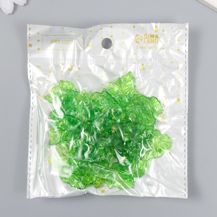 Декор для творчества пластик Декор для творчества пластик "Кленовый лист" набор 40 шт 2,2х2,2 см