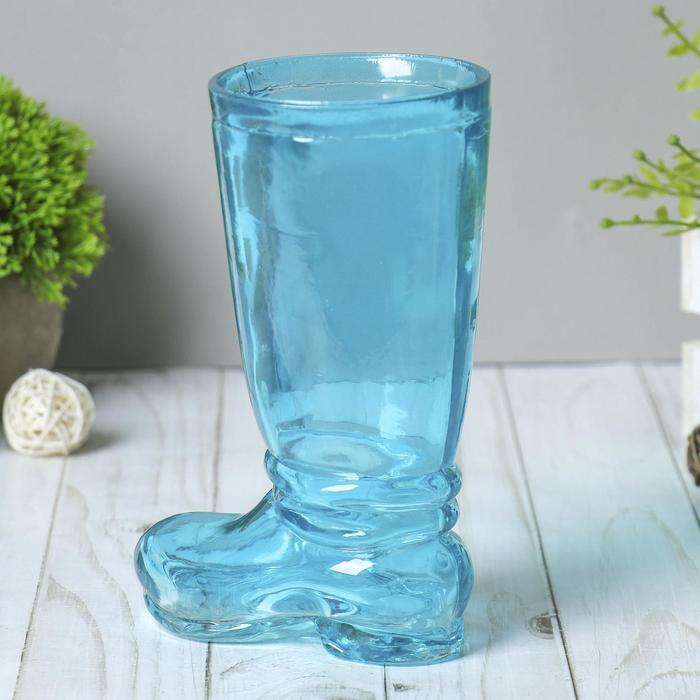 Ваза Ваза "Ботфорт" бирюзовая 18,5х8,5х11 см, 0,46л 1562