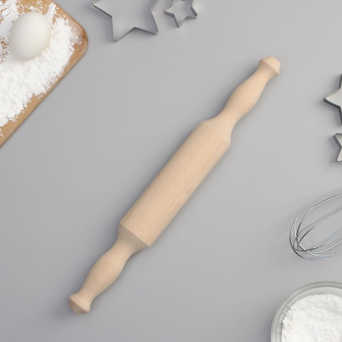 Скалка с ручками Доляна, 35×4.3 см, берёза Скалка с ручками Доляна, 35×4.3 см, берёза