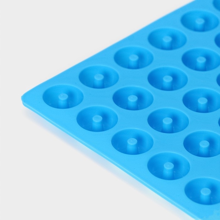 Форма для мармелада Доляна «Пончики», силикон, 21,5×20 см, 64 ячейки (d=2 см), цвет МИКС Форма для мармелада Доляна «Пончики», силикон, 21,5×20 см, 64 ячейки (d=2 см), цвет МИКС