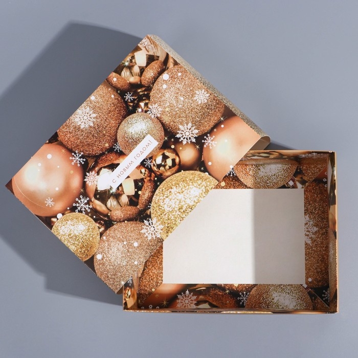 Подарочная коробка складная, новогодняя«Новогодние шары», 20 х 15 х 8 см, Новый год Подарочная коробка складная, новогодняя«Новогодние шары», 20 х 15 х 8 см, Новый год