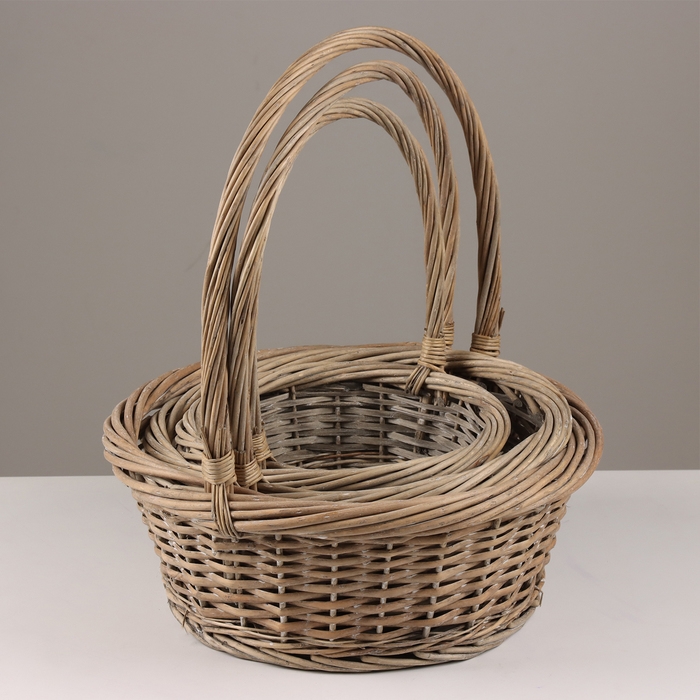 Набор корзин, 40х14/45 см, 34х14/43 см, 28х12/28 см, ива