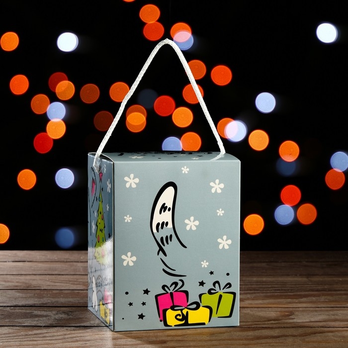 Новый год. Подарочная коробка кубик Новый год. Подарочная коробка кубик "Котенок", 12 х 12 х 15,5 см