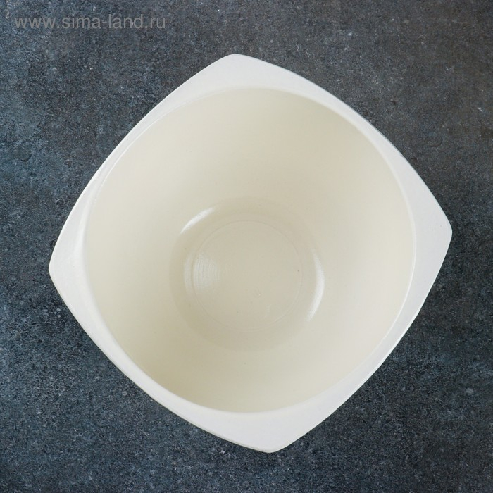 Кашпо Кашпо "Милый дом" (белый) №4 (D18) Квадрат, 2 л